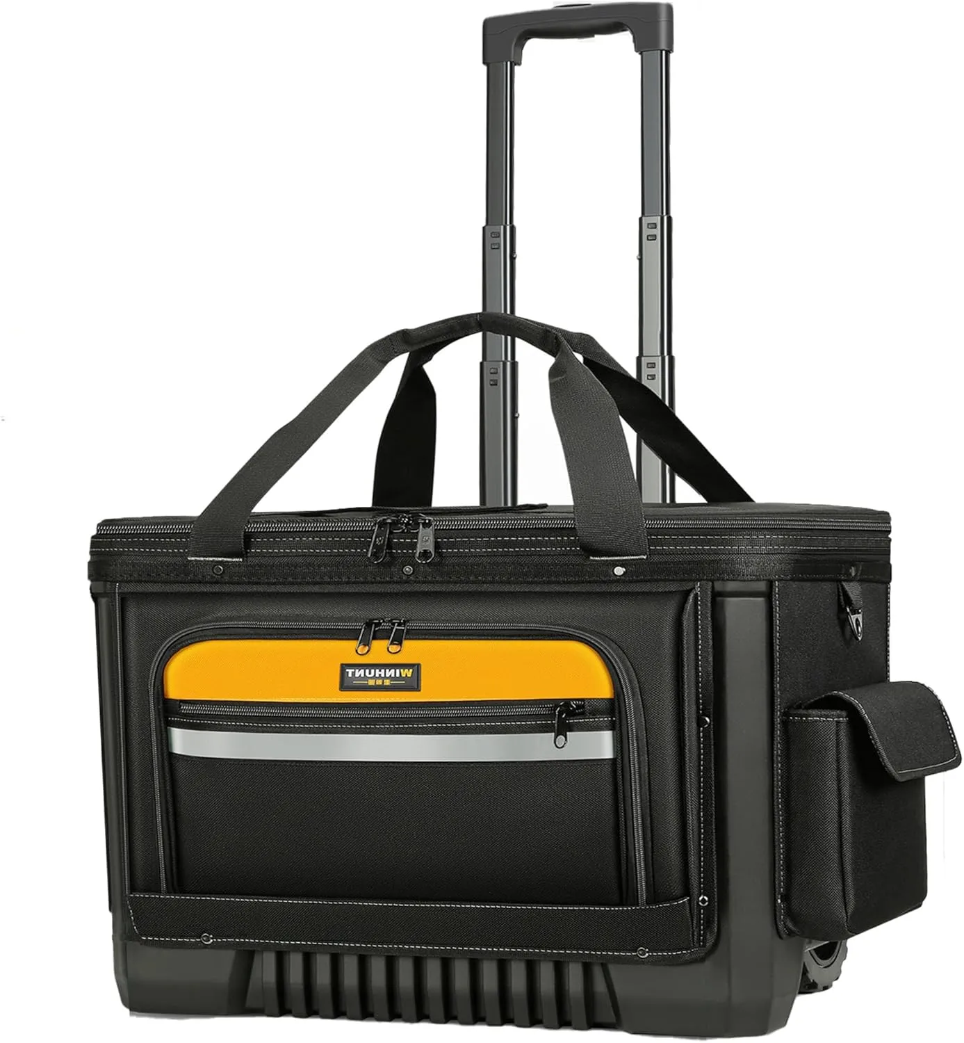 Large Rolling Tool Bag with Big Wheels, Waterproof Roller Tool Box, Big Wheeled Tool Backpack with Multiple Pockets(Yellow, Extra Large)
