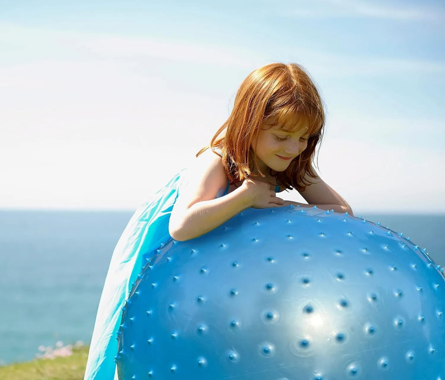 Large Sensory Massage Ball for Kids, 33.5" 85CM Bouncy Exercise Balls for Toddlers, Big Inflatable Toys with Tactile Spikes, Outdoor Giant Yoga Ball, Large Beach Balls