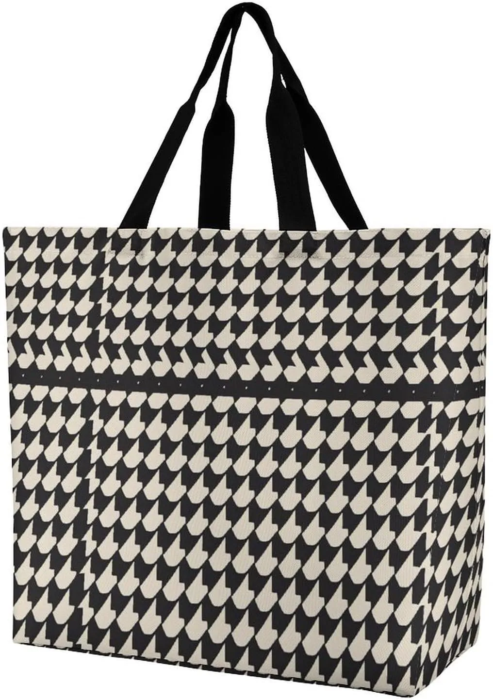 Large Tote Bag Shopping Bag with Handles Green Leaves And Skull Foldable Washable Heavy Duty Waterproof