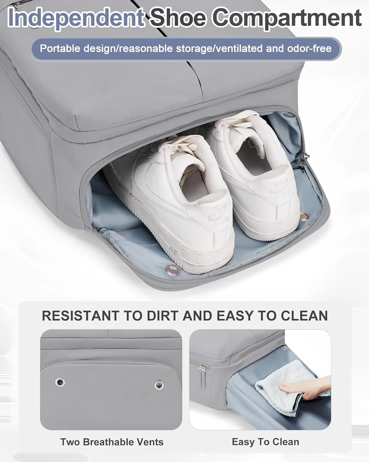 Large Travel Backpack Carry On Flight Approved for Women Men Carry On Backpack for Airplanes Mochila De Viaje Suitcase Backpack for Travel Personal Item Backpack Grey