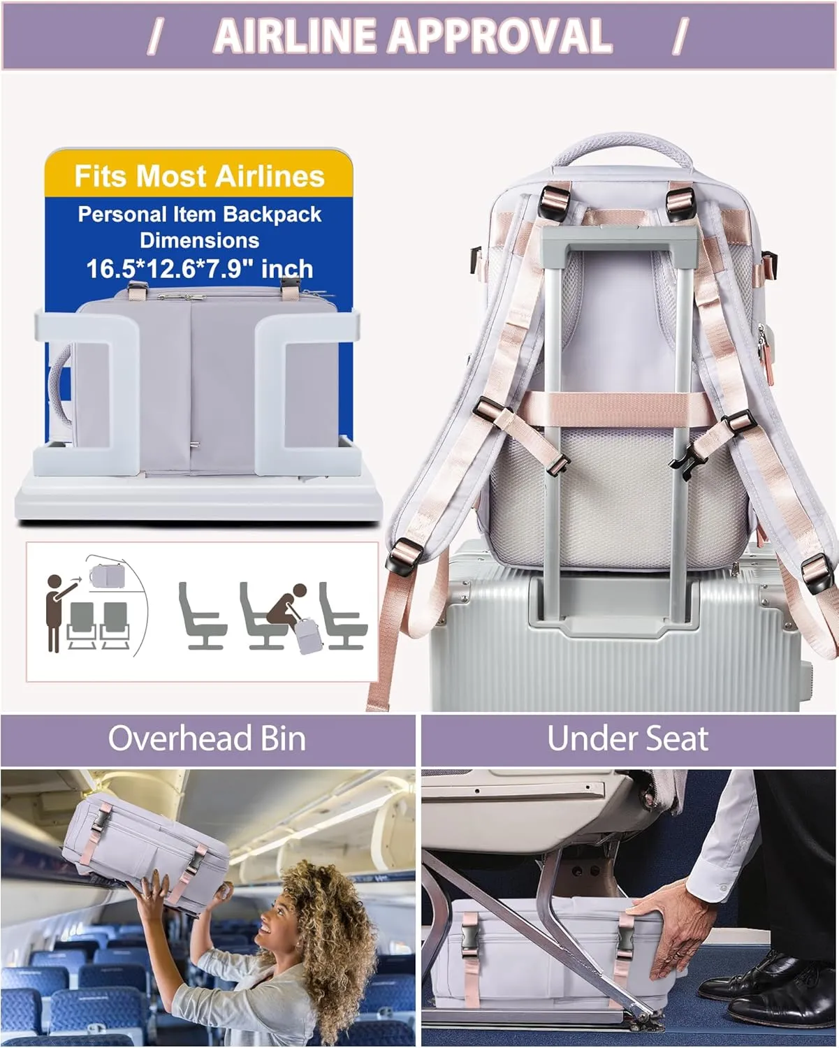 Large Vacuum Backpack Travel Airback Backpack With Pump Vacuum Compression Seal Bags for Women Men Carry on Suitcase Luggage Flight Approved Laptop Backpacks Business Work College Vacpack