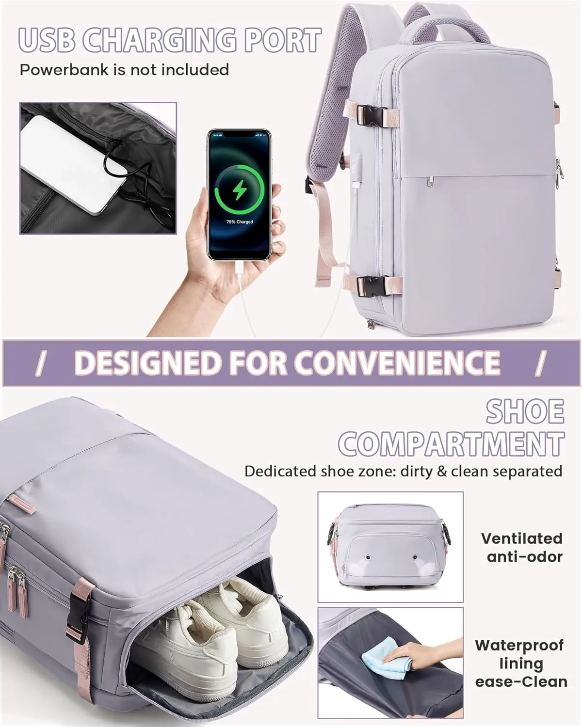 Large Vacuum Backpack Travel Airback Backpack With Pump Vacuum Compression Seal Bags for Women Men Carry on Suitcase Luggage Flight Approved Laptop Backpacks Business Work College Vacpack