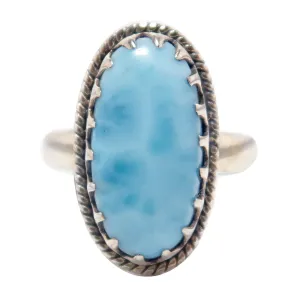 Larimar Ring Hold Me Tight Sterling Silver Size 8.75