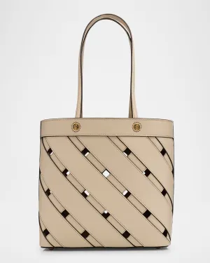 Lasercut Leather Shopping Tote Bag