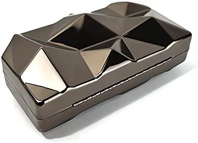 Lattice Metal Handbag Geometric Evening Bag Abstract Stone Cut Chain Clutch Purse for Women