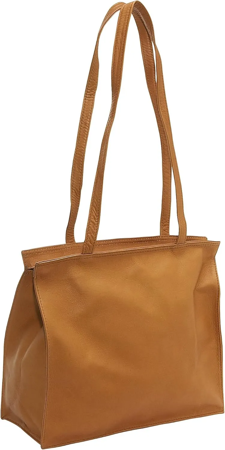Le Donne Leather Simple Tote - Premium Full-Grain Colombian Vaquetta Leather Bag, Dual Straps, 12.5" x 10.75" x 5"