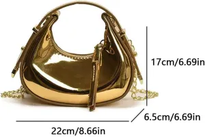 Leather Clutch Purse, Metallic PU Crossbody Bag Y2k Purse Evening Handbags for Women Prom Wedding Party