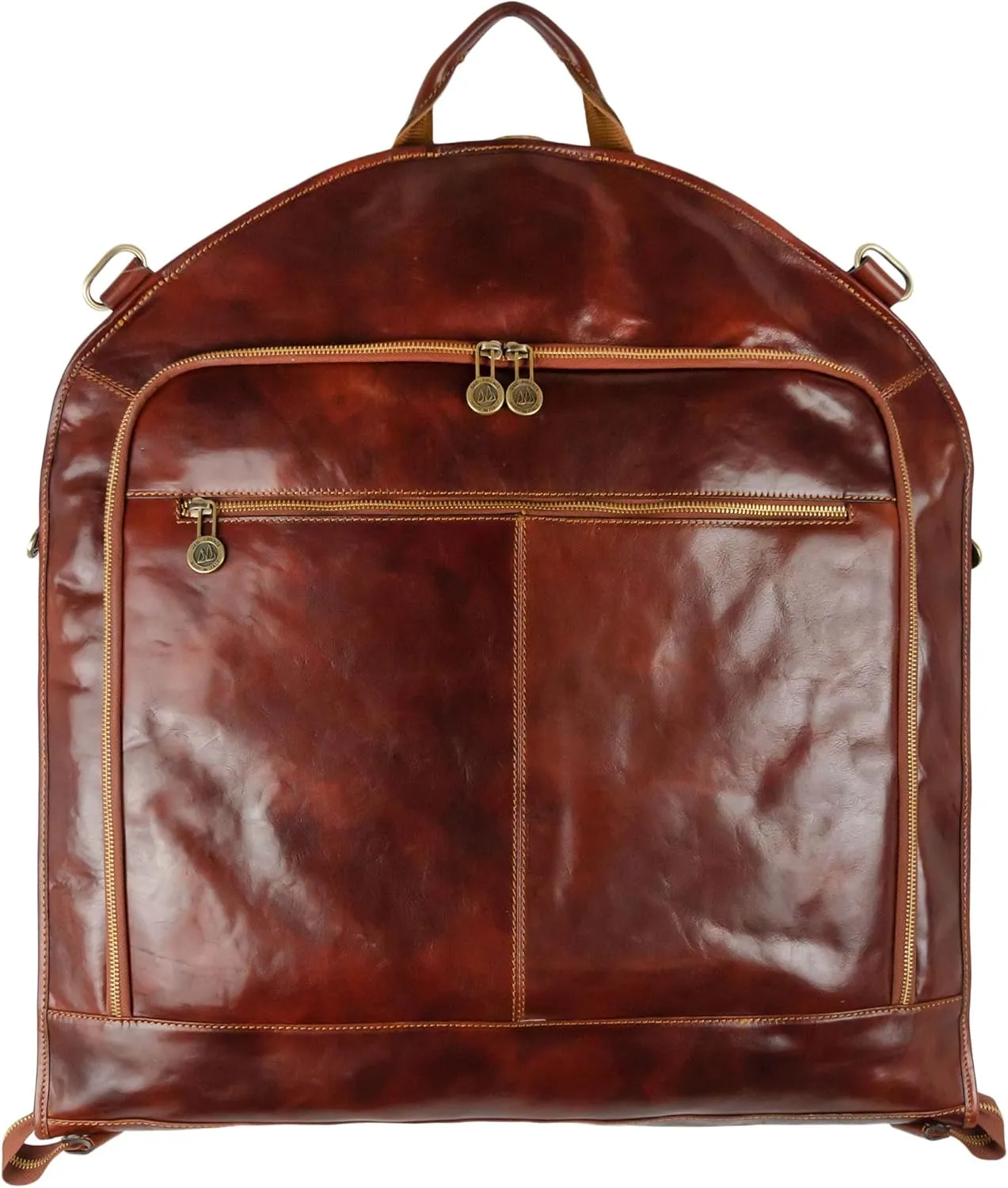 Leather Garment Bag Suit Carrier Slim Carry-on Garment Dress Protection Bag