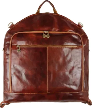 Leather Garment Bag Suit Carrier Slim Carry-on Garment Dress Protection Bag