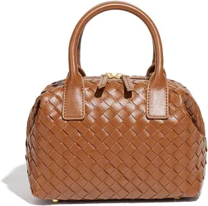 Leather Luxury Hand-Woven Women's Tote Bag Age Reduction Elegant Stylish Square Fashion Satchel