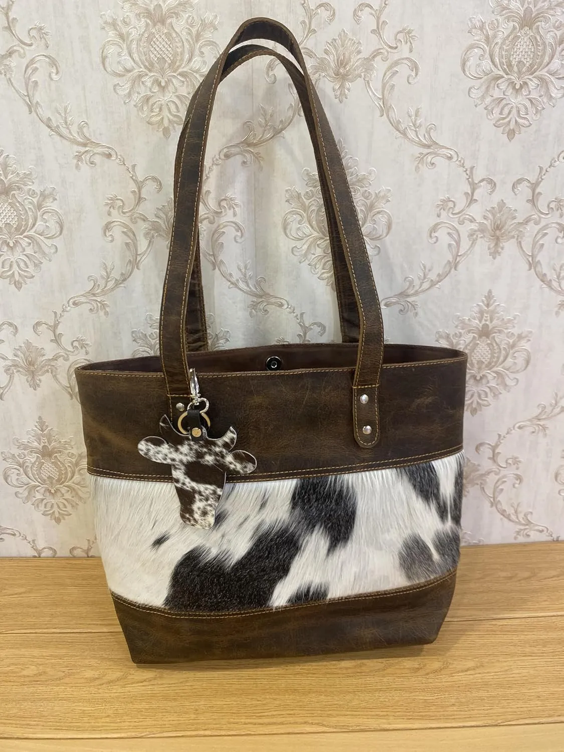 leather shoulder cowhide tote bag Cowhide Bag:Tote Bag:Shoulder Bag:Cowhide Purse:Leather Bag: