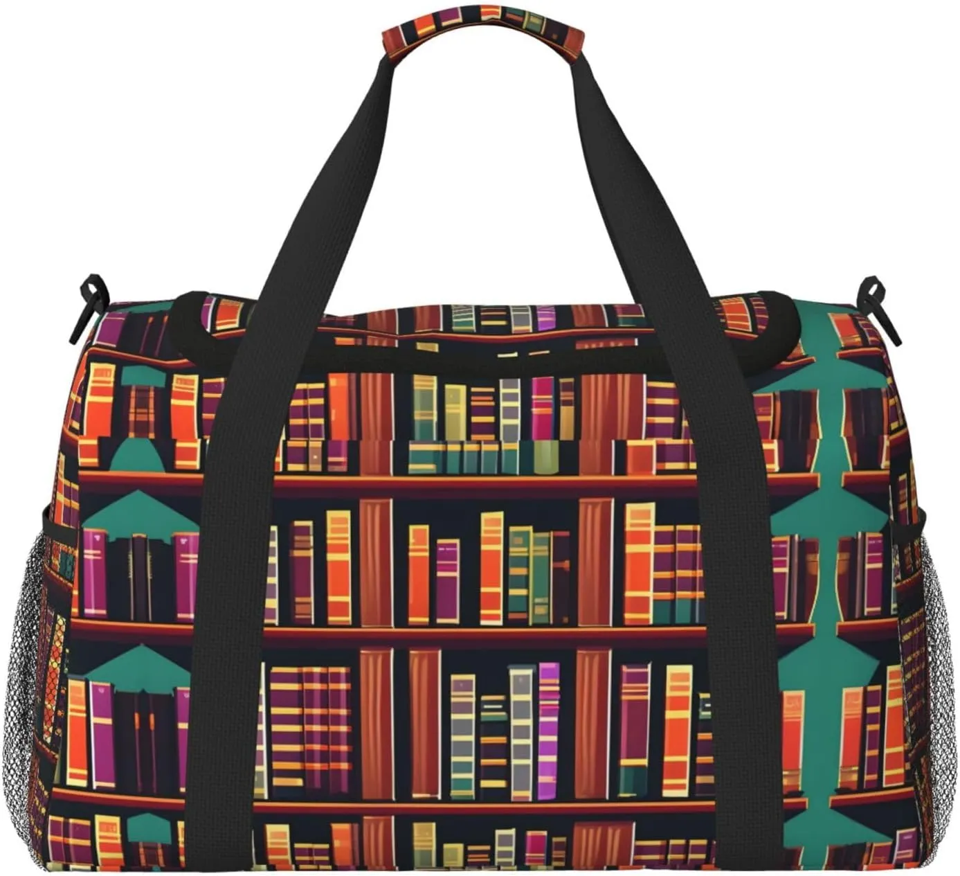 Library Bookshelf print Carry on Bag Underseat Personal Item Bag Travel Duffel Bag Gym Carry On Sports Bag