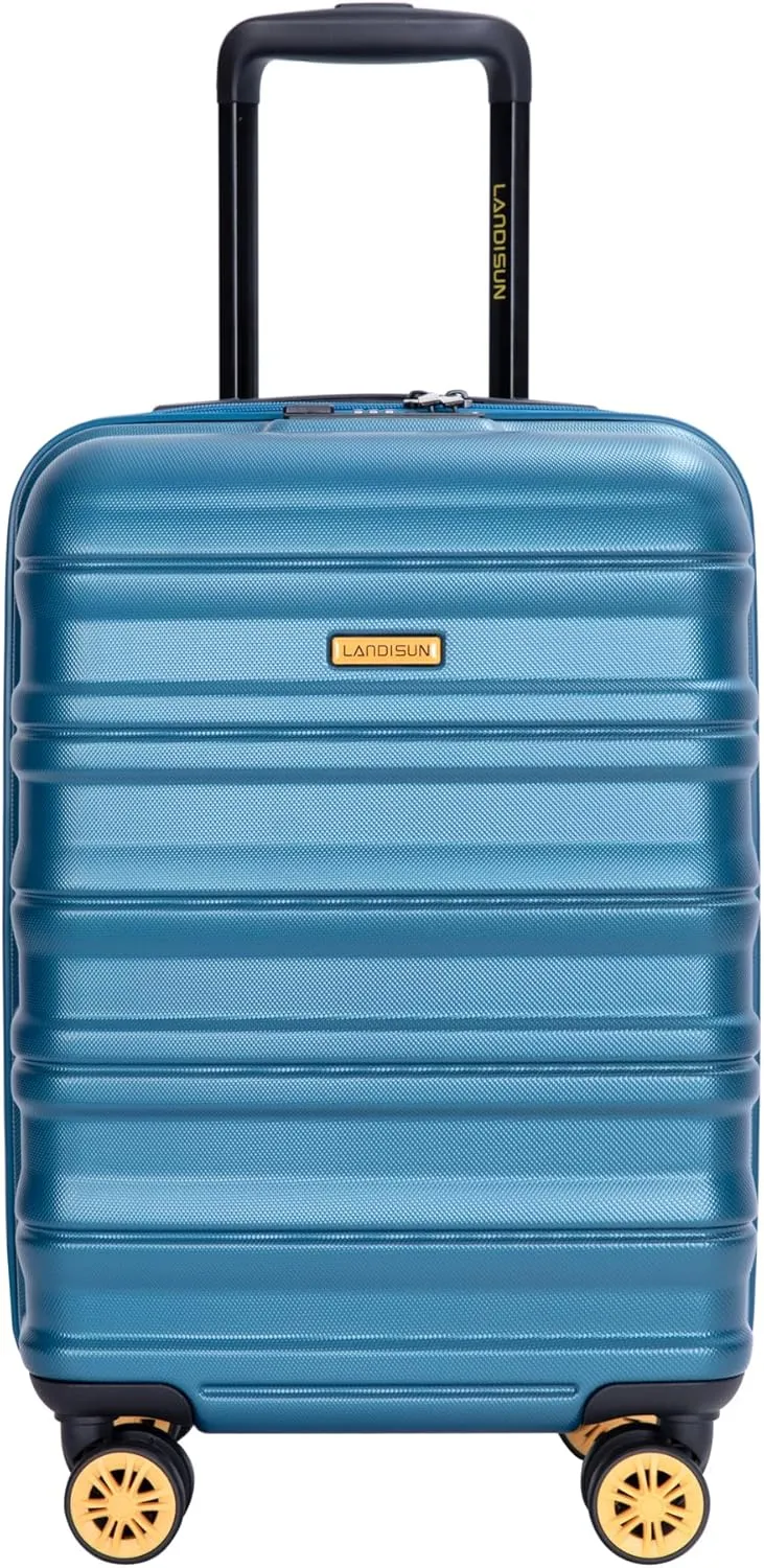 Lightweight Carry On Luggage for Stress-Free Travel, Airline 18.5" Hard Shell Suitcase with 360 Spinner Wheels, Blue