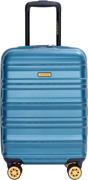 Lightweight Carry On Luggage for Stress-Free Travel, Airline 18.5" Hard Shell Suitcase with 360 Spinner Wheels, Blue
