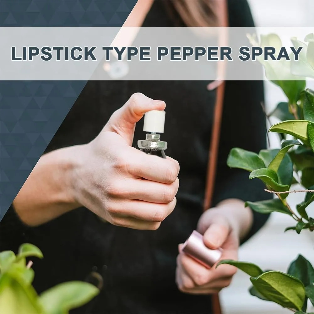 Lipstick Pepper Spray with Safety Cap, Easy to Carry and Quick Access - Outdoor Safety Products