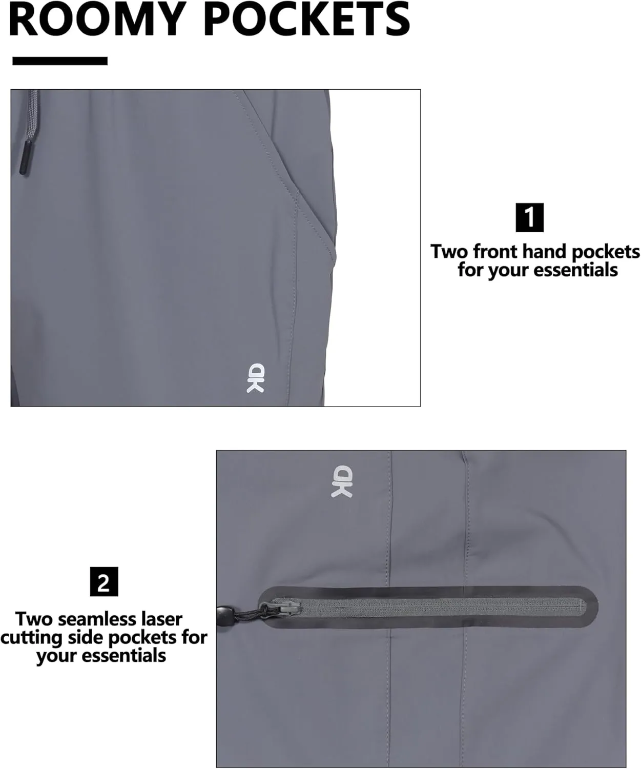 Little Donkey Andy Men’s Ultra-Stretch Quick Dry Lightweight Bermuda Shorts Drawstring Zipper Pocket Hiking Travel Golf