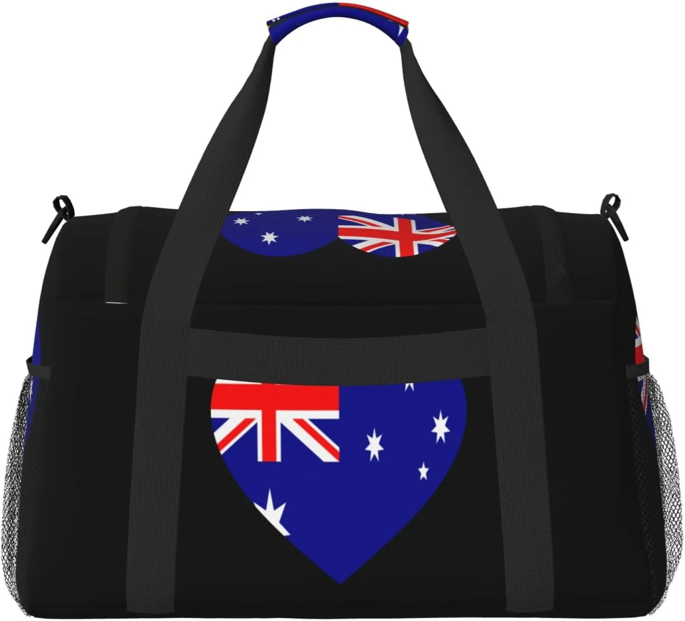 Love Australian Flag Travel Duffel Bag Large Foldable Waterproof Overnight Bag For Beach Swim Bags Pool Sports Gym