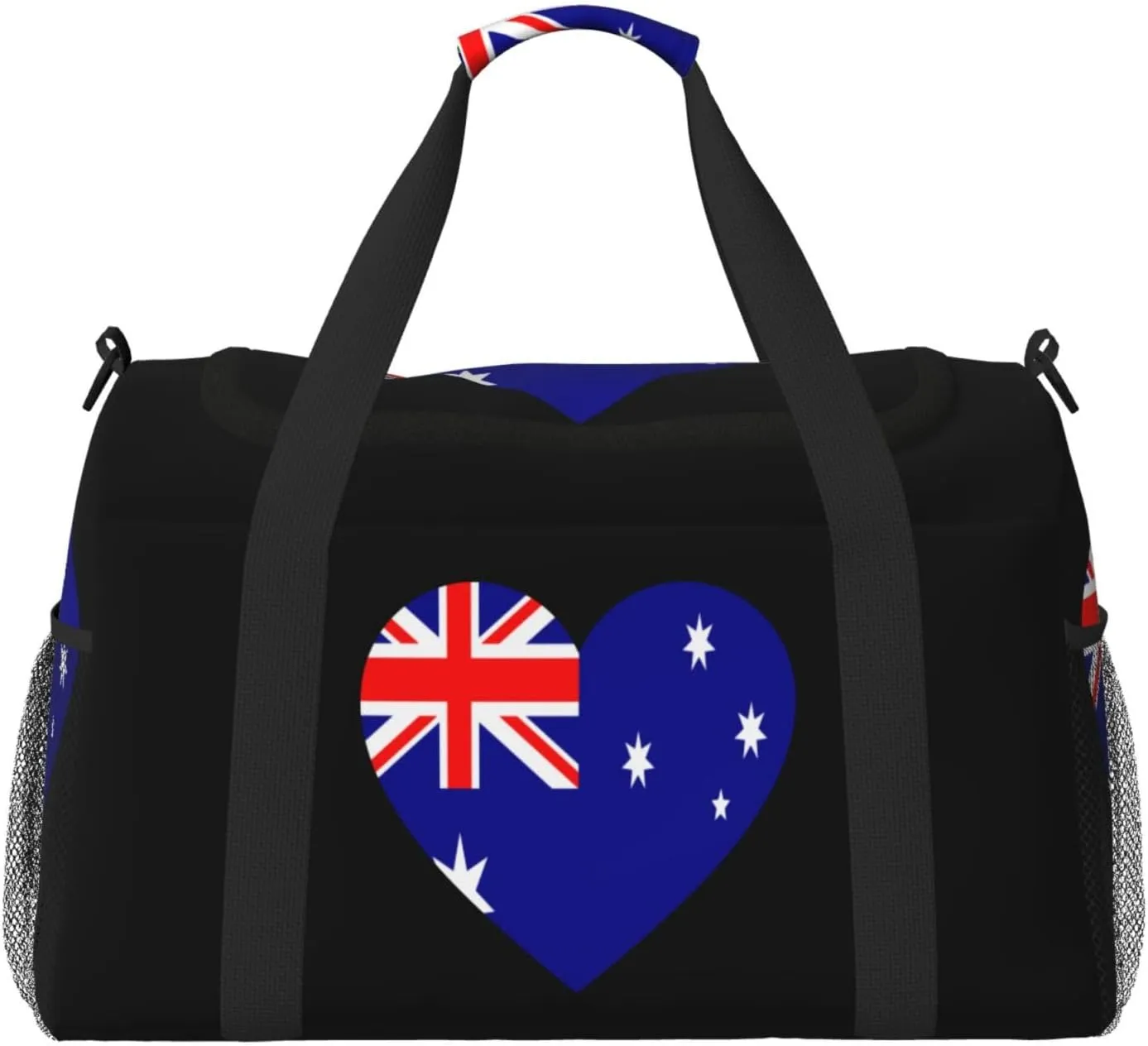 Love Australian Flag Travel Duffel Bag Large Foldable Waterproof Overnight Bag For Beach Swim Bags Pool Sports Gym