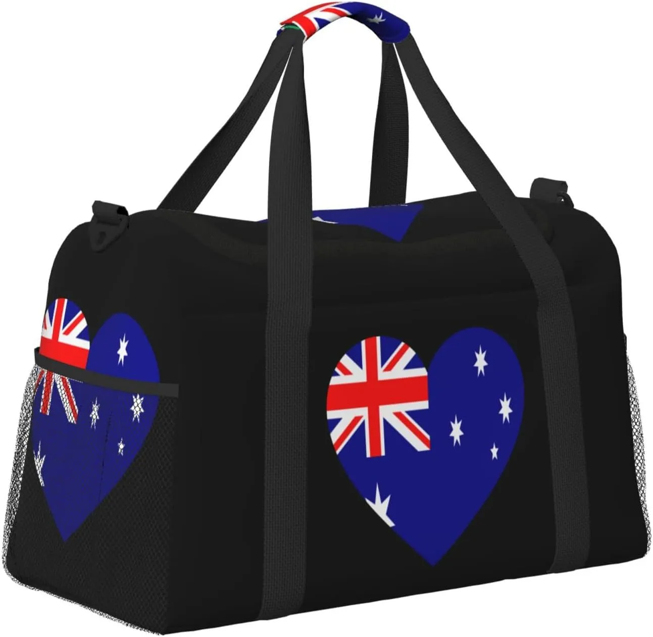 Love Australian Flag Travel Duffel Bag Large Foldable Waterproof Overnight Bag For Beach Swim Bags Pool Sports Gym