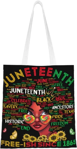 Love Sunflower Juneteenth Festival Tote Bag Reusable Shoulder Tote Bag For Women Lady Vacation, Shopping, Work