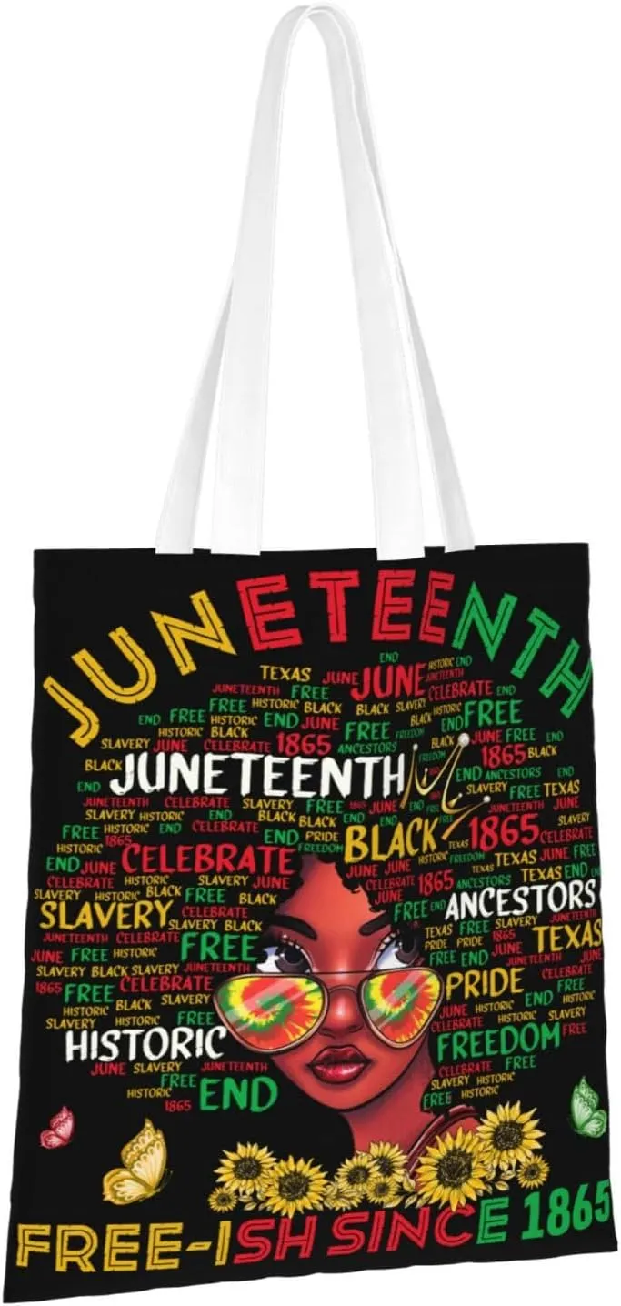 Love Sunflower Juneteenth Festival Tote Bag Reusable Shoulder Tote Bag For Women Lady Vacation, Shopping, Work