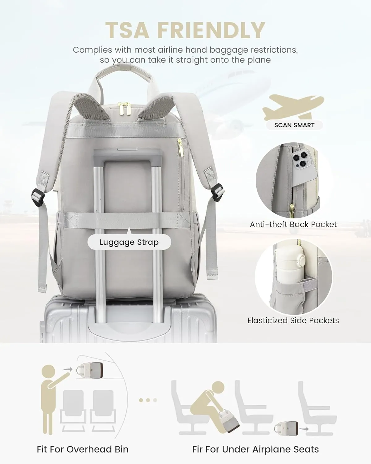 LOVEVOOK Laptop Backpack for Women, 17.3inch Laptop Bag with USB Port, Waterproof Travel Work Backpack Purse, Anti-Theft Backpacks Casual Computer Daypack Nurse Teacher Bag