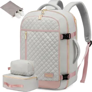 LOVEVOOK Large Travel Backpack for Women, 40L Carry on Backpack for Airplanes,TSA Personal Item Travel Bag fits 17" Laptop,Travel Essentials Carry On Bag Flight Approved with 3 Packing Cubes