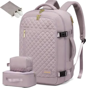 LOVEVOOK Travel Backpack for Women, Carry on Backpack for Airplanes,TSA Personal Item Travel Bag fits 15.6" Laptop,Travel Essentials Carry On Bag Flight Approved with 3 Packing Cubes