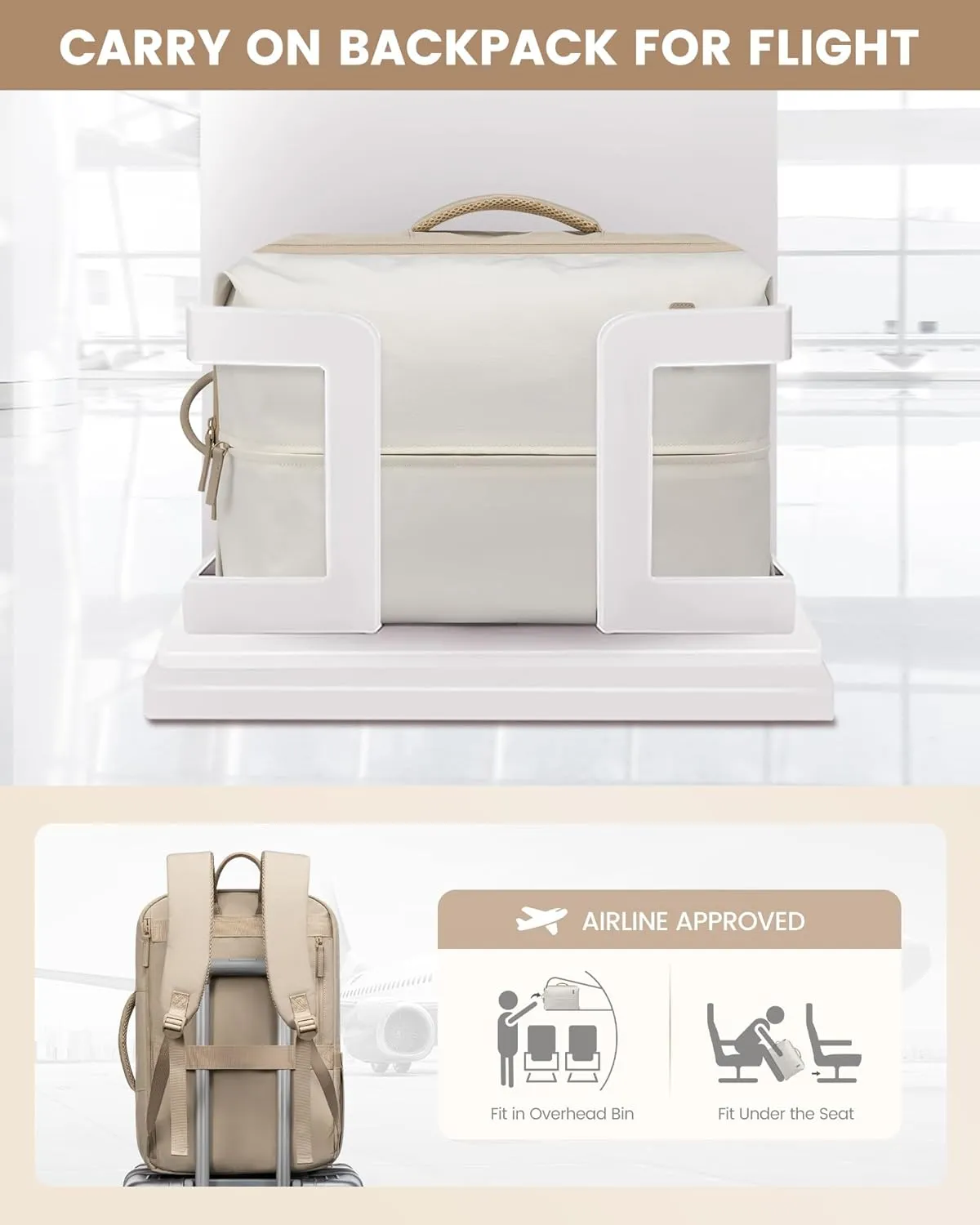 LOVEVOOK Travel Backpack for Women, Extra Large Carry On Bags for Airplanes, Waterproof Personal Item Travel Bag Flight Approved, Weekender Backpacks for Daily Work