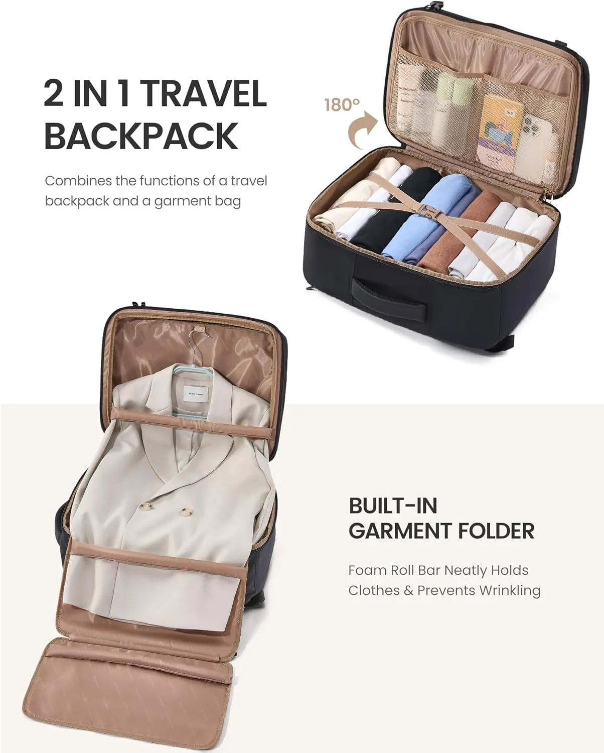 LOVEVOOK Travel Backpack For Women Men, 50L Carry On Backpack,18" Flight Approved Personal Item Travel Bag