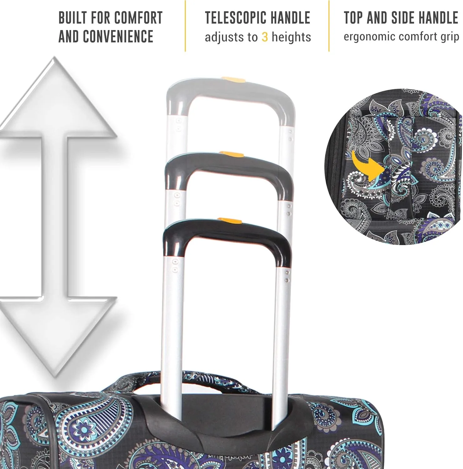 Lucas Designer Luggage Carry On Collection - Expandable 20 Inch Suitcase - Durable Small Ultra Lightweight Bag with 4-Rolling Spinner Wheels (Diva)