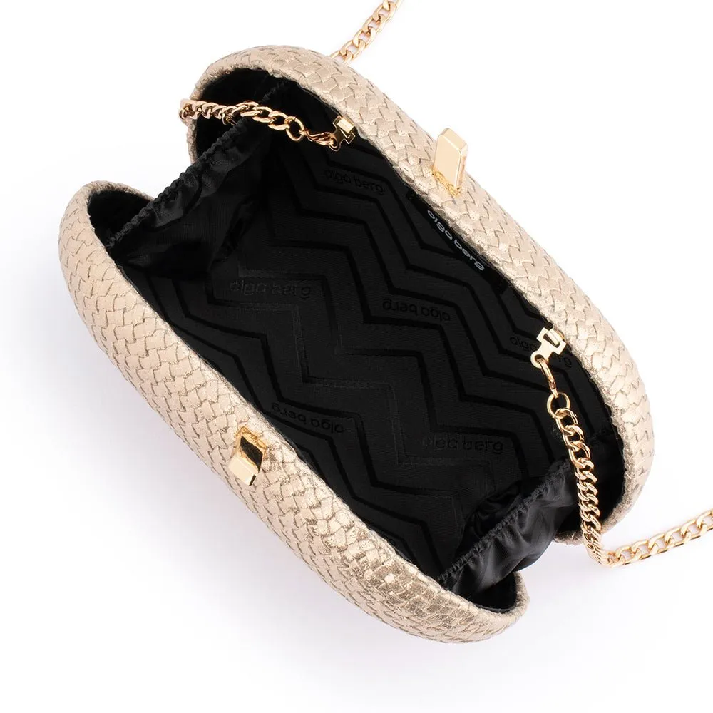 LUCIA Woven Oval Clutch
