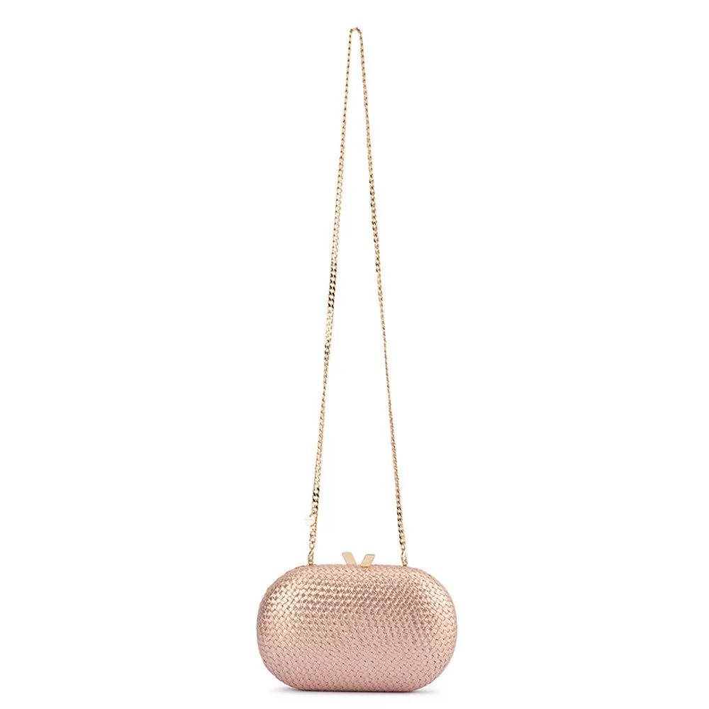LUCIA Woven Oval Clutch
