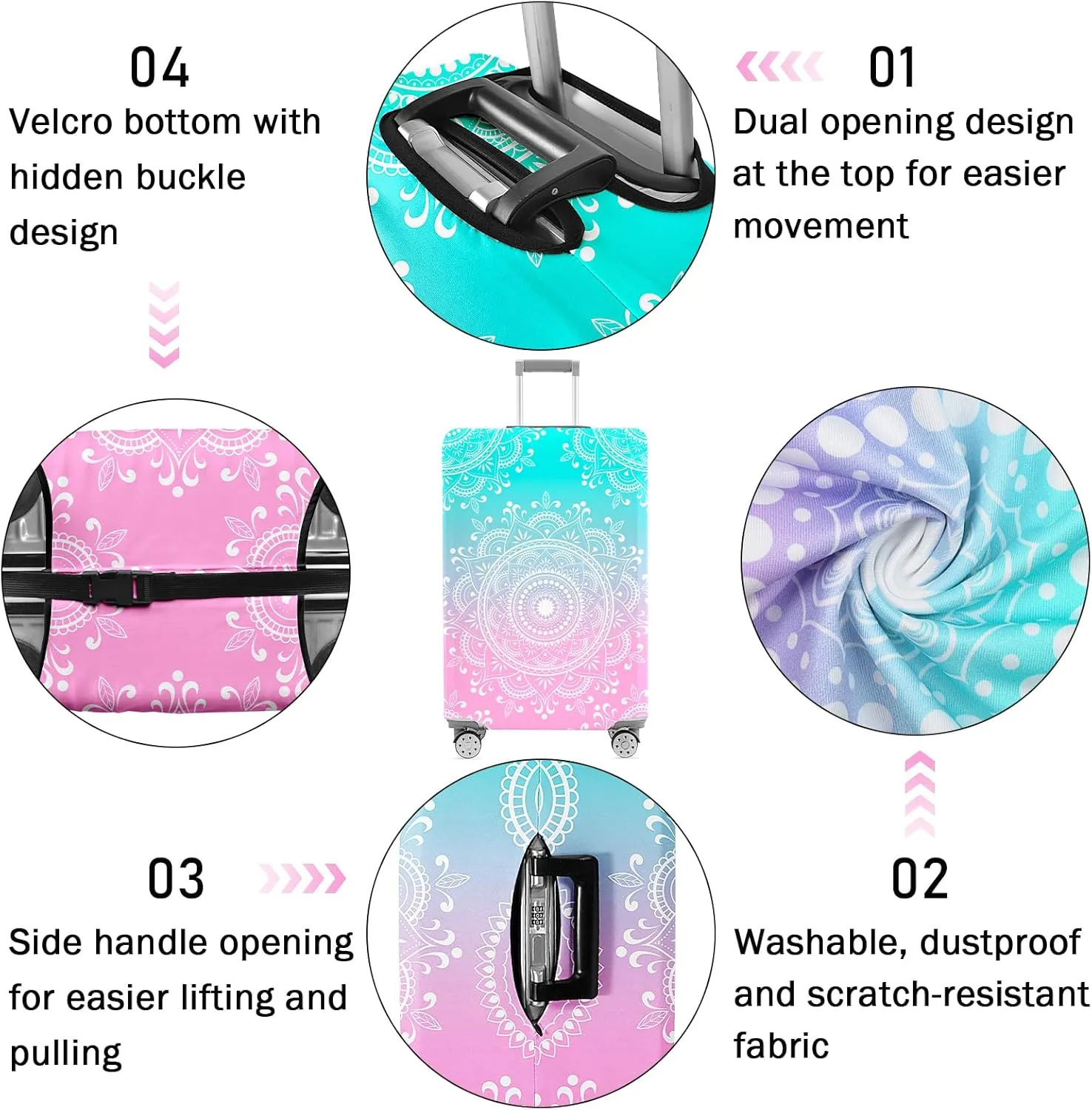 Luggage Cover for Suitcase Elastic Suitcase Cover Protector, Carry On Luggage Sleeve Anti Scratch Travel Essentials Fits 20-22 Luggage