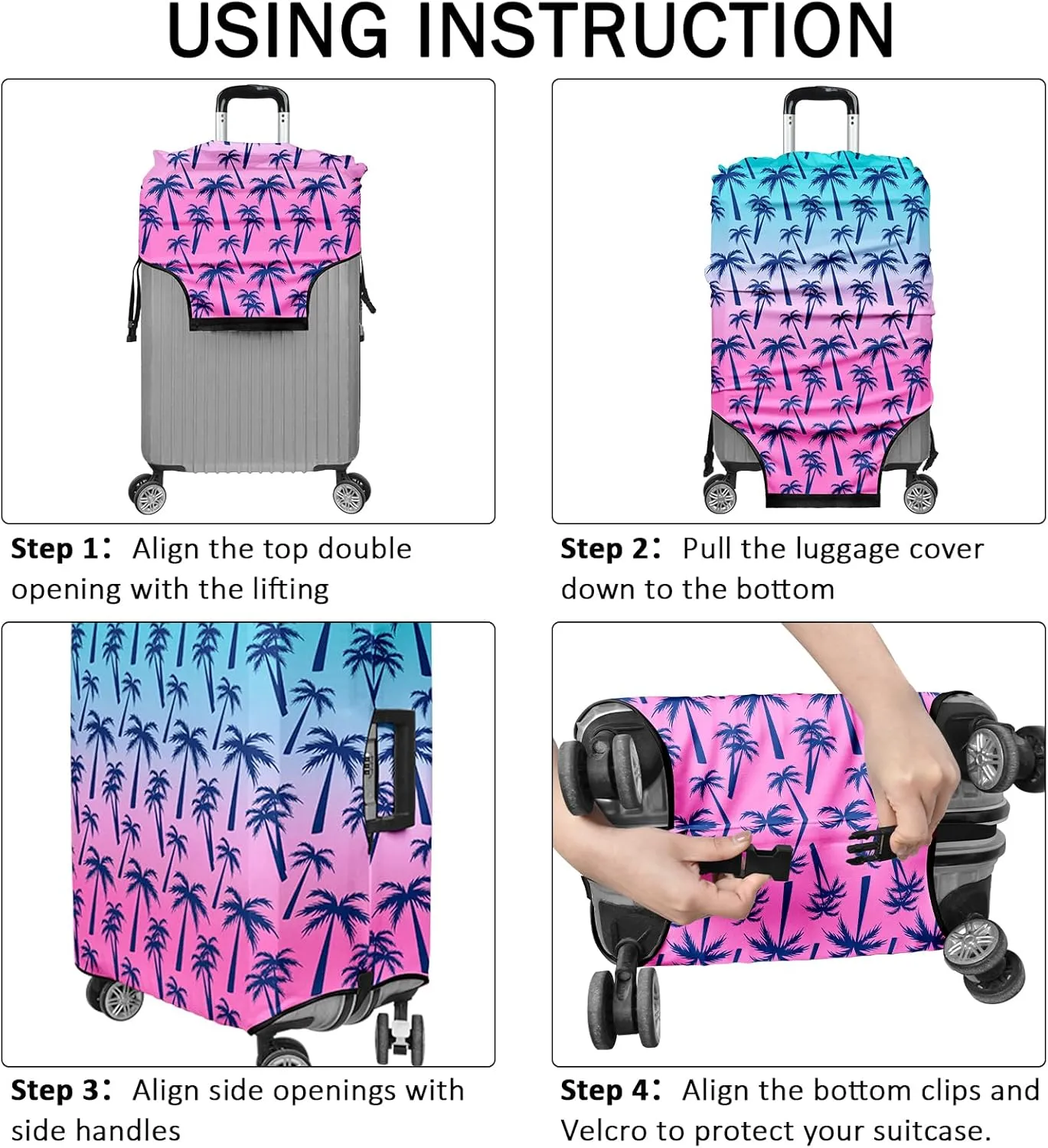 Luggage Cover for Suitcase Elastic Suitcase Cover Protector, Carry On Luggage Sleeve Anti Scratch Travel Essentials Fits 20-22 Luggage