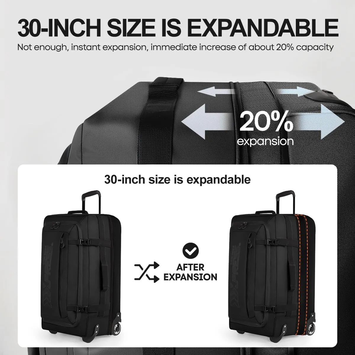 Luggage Sets 3 Piece,Rolling Duffle Bag w/Handle,Carry on Luggage Travel Duffle Bags for Man Women#Black
