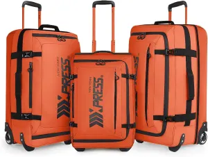 Luggage Sets 3 Piece,Rolling Duffle Bag w/Handle,Carry on Luggage Travel Duffle Bags for Man Women#Orange