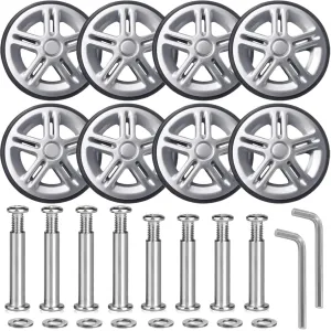 Luggage Suitcase Replacement Wheels 55mm Wear-Resistant Mute Suitcase Luggage Replacement Wheels Rubber Swivel Caster Repair Kits