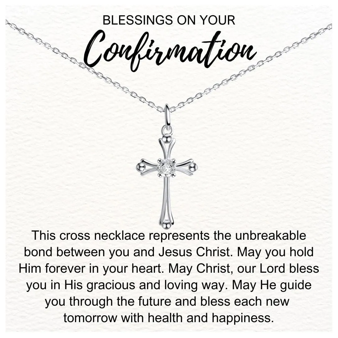 LUV AND GRATITUDE Confirmation Gifts for Teen Girls - Confirmation Gifts for Girls, Confirmation Decorations, Confirmation Gifts, Confirmation Cross Necklace with Meaningful Message, Luxury Packaging