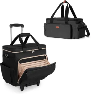 LUXJA Rolling Teacher Bag with Large Craft Bag