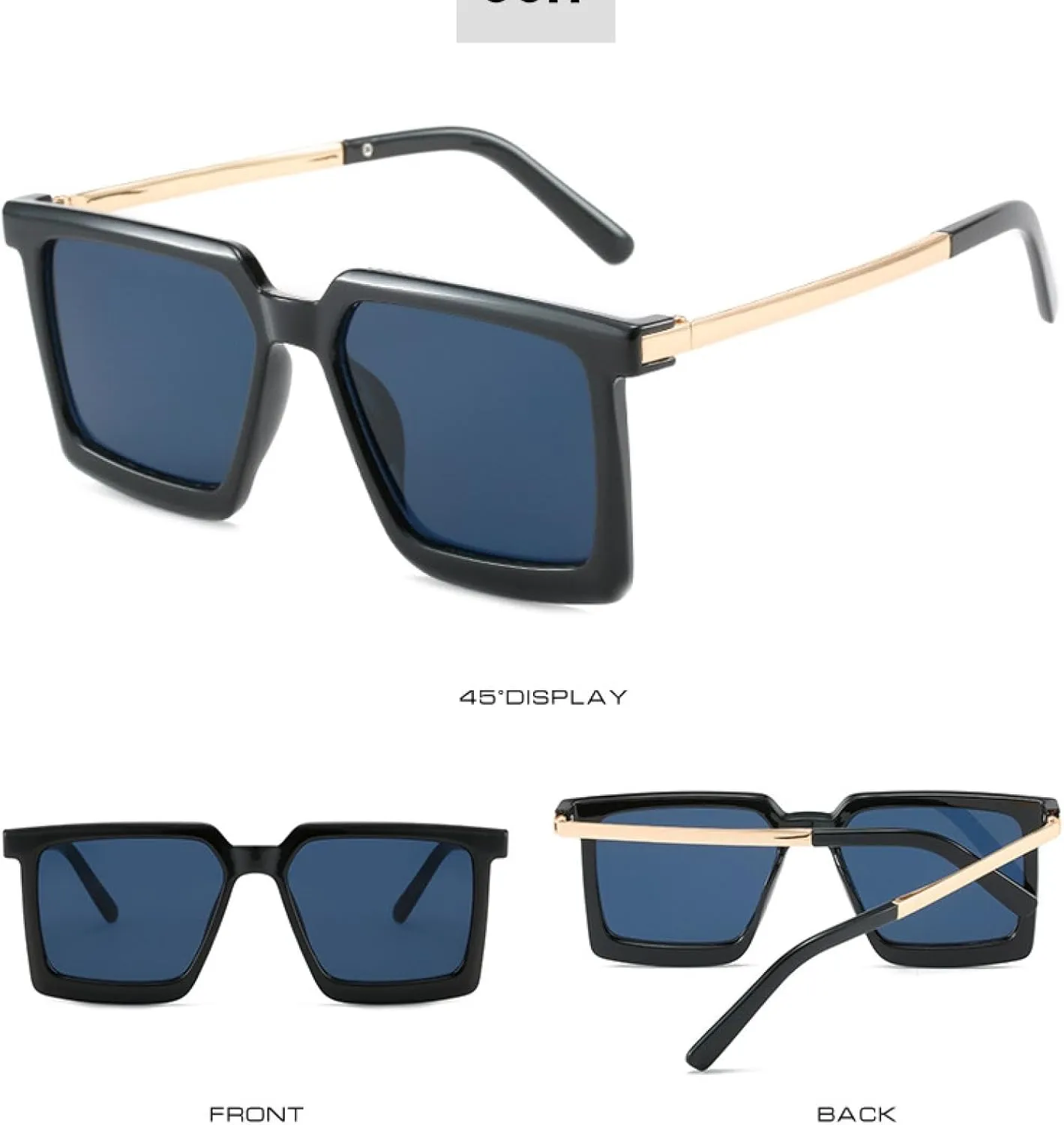 Luxury Big Frame Metal Sunglasses Women Men Fashion Classic Eyeglasses Travel Driving Shade Eyewear Uv400
