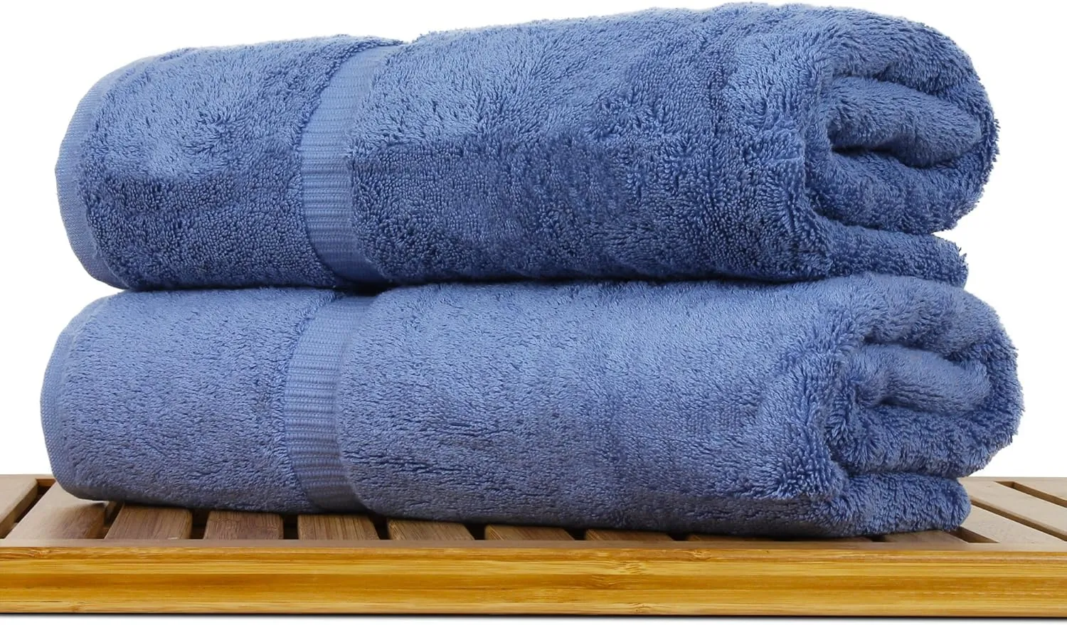 Luxury Hotel & Spa Ultra Soft Bath Towels 100% Turkish Cotton - Wedgewood - Set of 2