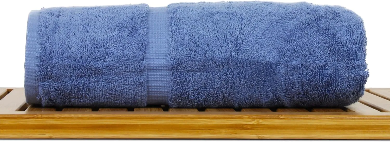 Luxury Hotel & Spa Ultra Soft Bath Towels 100% Turkish Cotton - Wedgewood - Set of 2