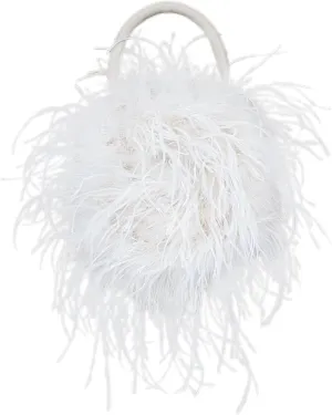 LVCOMEFF Women Ostrich Feather Purse Mini Handbag for Party Furry Casual Daily 2023 Bubblegum Color