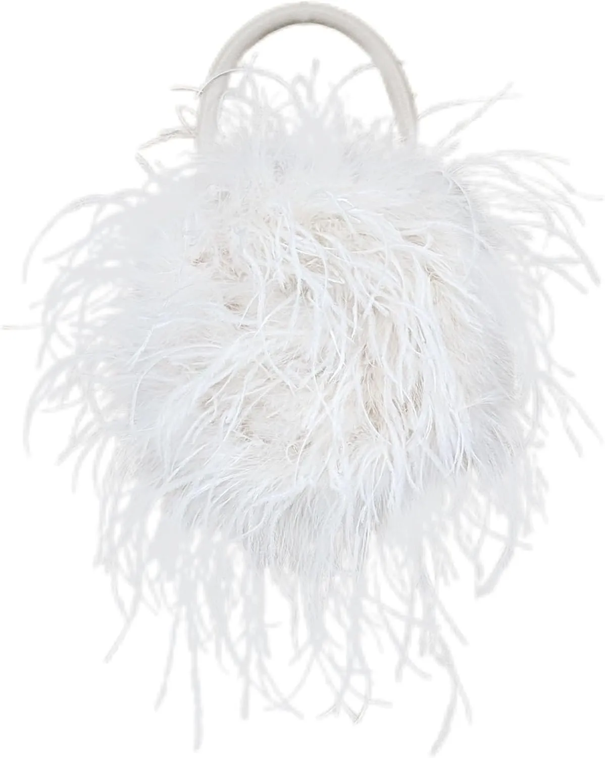 LVCOMEFF Women Ostrich Feather Purse Mini Handbag for Party Furry Casual Daily 2023 Bubblegum Color