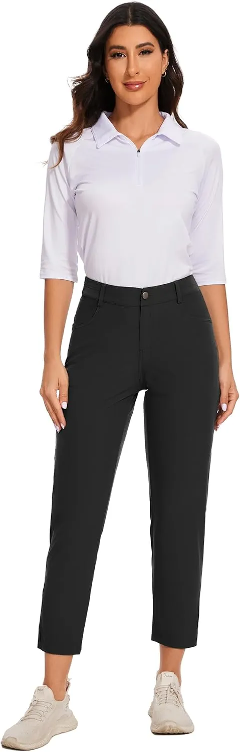 M MOTEEPI 7/8 Golf Pants Women with 4 Pockets Lightweight Stretchy Work Hiking Travel Pants Outdoor