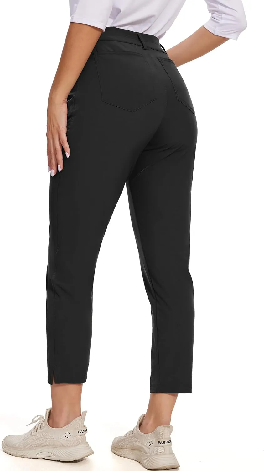 M MOTEEPI 7/8 Golf Pants Women with 4 Pockets Lightweight Stretchy Work Hiking Travel Pants Outdoor
