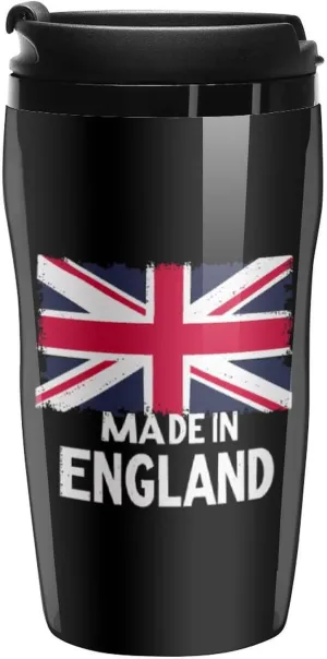Made in England British Flag Union Jack Coffee Mug with Lid Portable Tumbler Water Bottle for Travel Business 250ml