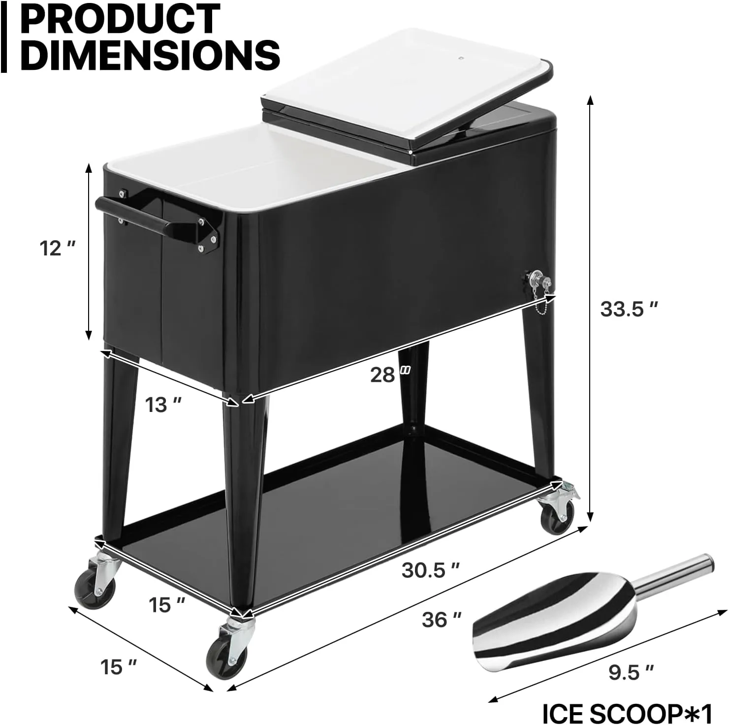 MADOG Modern Cooler with Wheels - Outdoor Entertaining Cooler for Patio and Deck