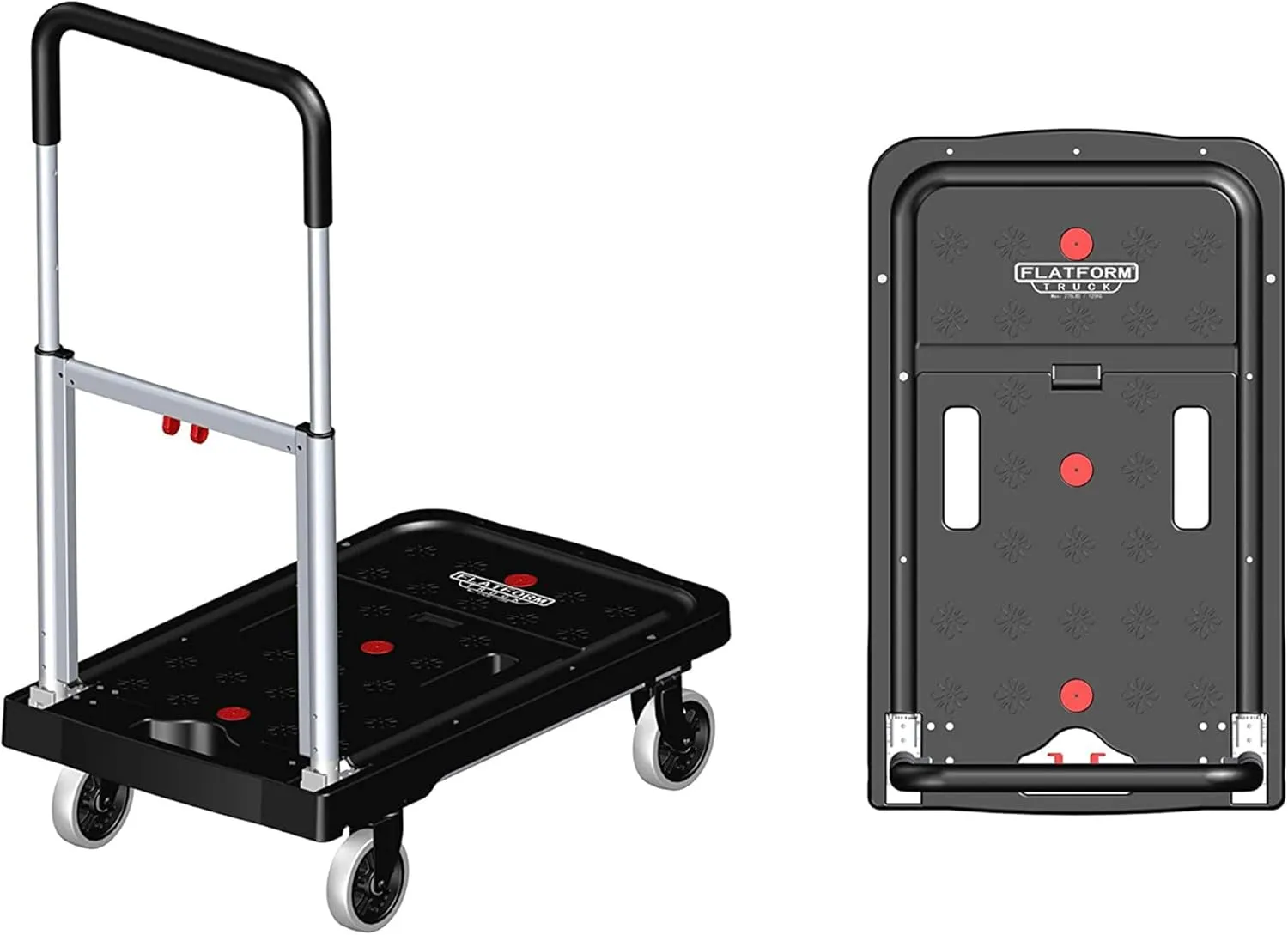 Magna Cart 5 Pack Collapsible Dolly Cart, Rolling Trolley with Wheels, 300 Lbs